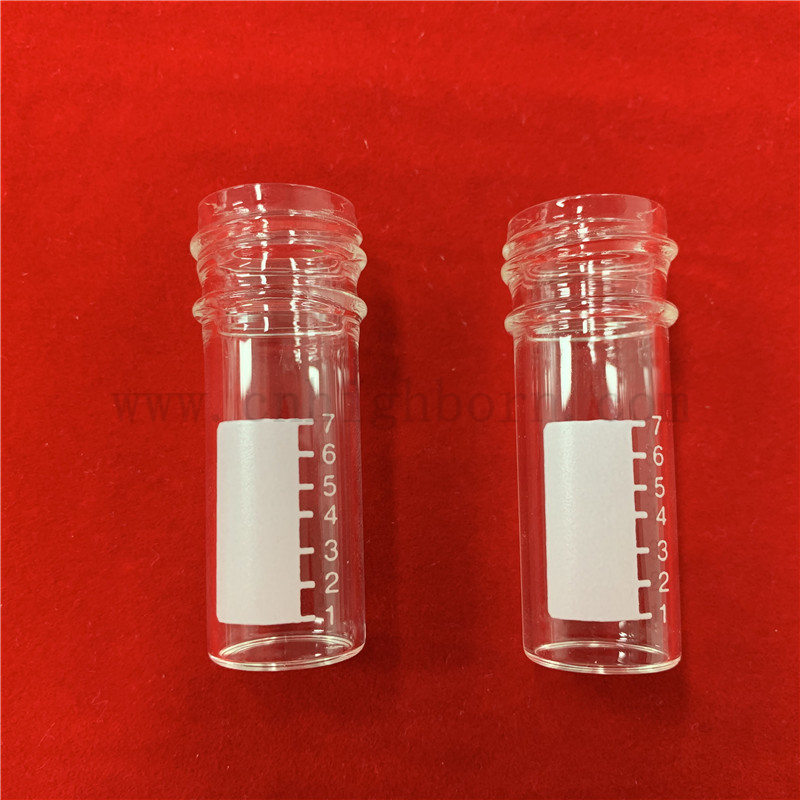 Customized Transparent Fused Silica Quartz Glass test tube with flat