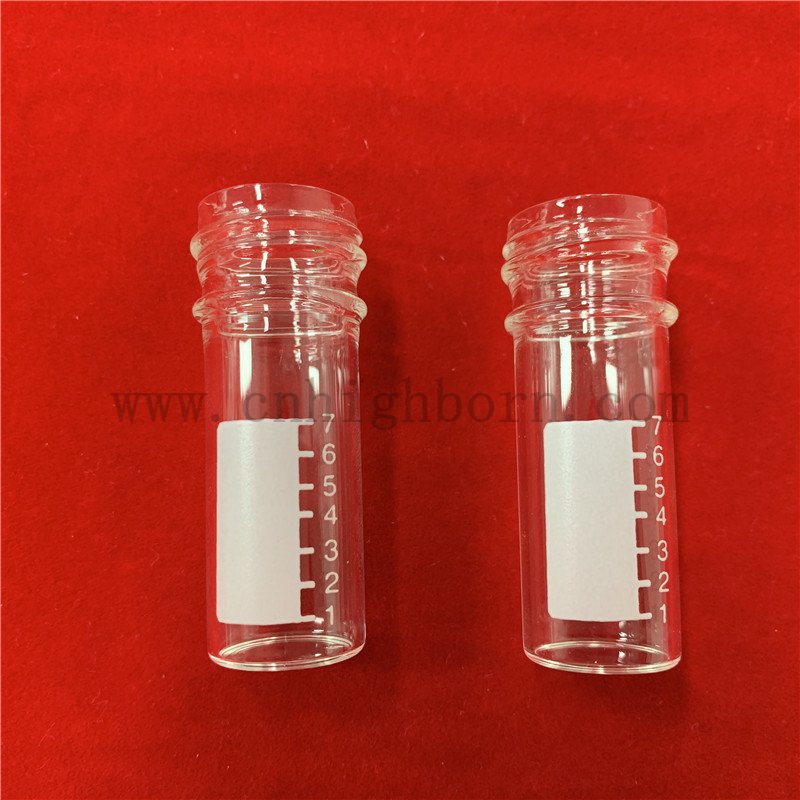 Customized Transparent Fused Silica Quartz Glass test tube with flat